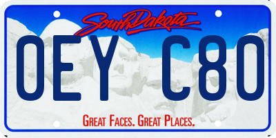 SD license plate 0EYC80
