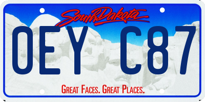 SD license plate 0EYC87