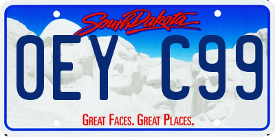SD license plate 0EYC99
