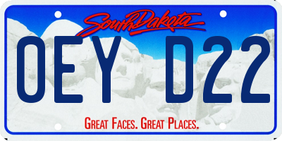 SD license plate 0EYD22