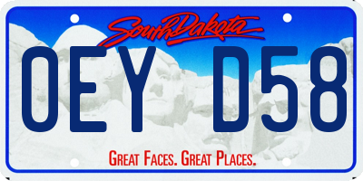 SD license plate 0EYD58