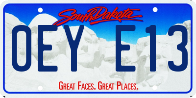 SD license plate 0EYE13