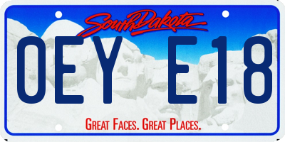 SD license plate 0EYE18