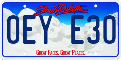 SD license plate 0EYE30