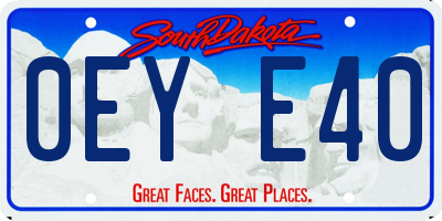 SD license plate 0EYE40