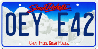 SD license plate 0EYE42