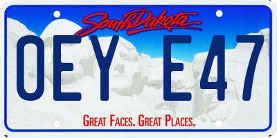 SD license plate 0EYE47