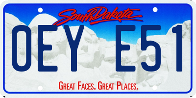 SD license plate 0EYE51