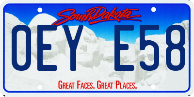 SD license plate 0EYE58