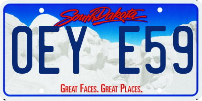 SD license plate 0EYE59