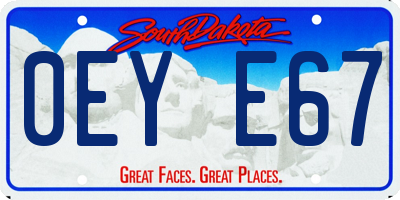 SD license plate 0EYE67