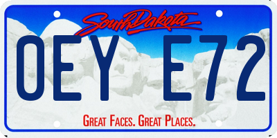 SD license plate 0EYE72