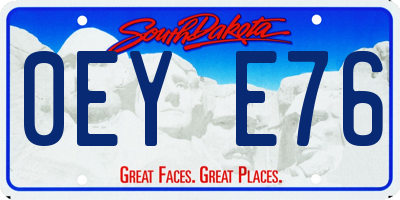 SD license plate 0EYE76