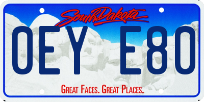 SD license plate 0EYE80