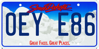 SD license plate 0EYE86