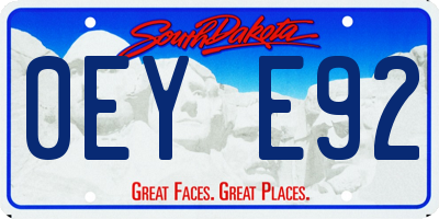 SD license plate 0EYE92