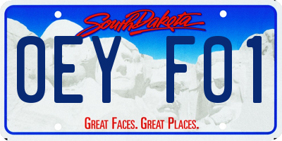 SD license plate 0EYF01