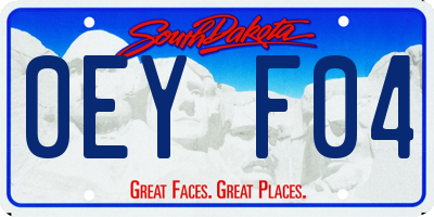 SD license plate 0EYF04