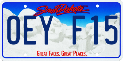 SD license plate 0EYF15
