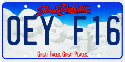 SD license plate 0EYF16