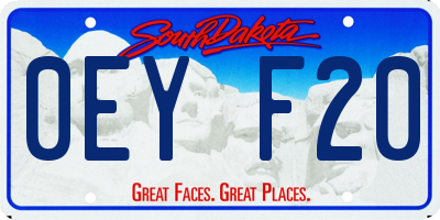 SD license plate 0EYF20