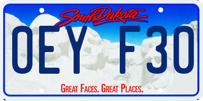 SD license plate 0EYF30