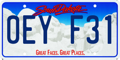 SD license plate 0EYF31