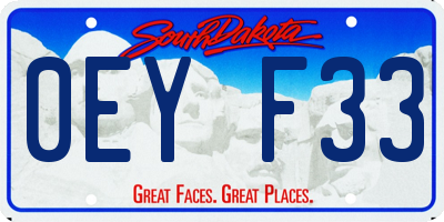 SD license plate 0EYF33