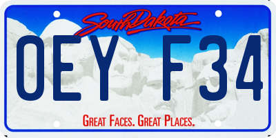 SD license plate 0EYF34