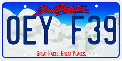 SD license plate 0EYF39