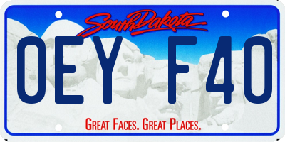 SD license plate 0EYF40