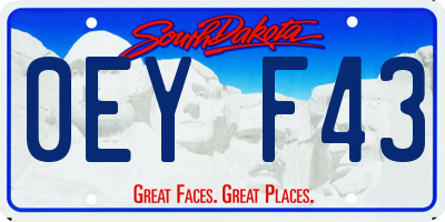 SD license plate 0EYF43