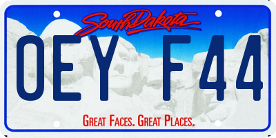 SD license plate 0EYF44