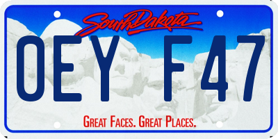SD license plate 0EYF47