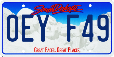 SD license plate 0EYF49