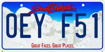 SD license plate 0EYF51