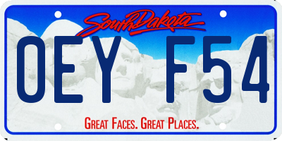 SD license plate 0EYF54