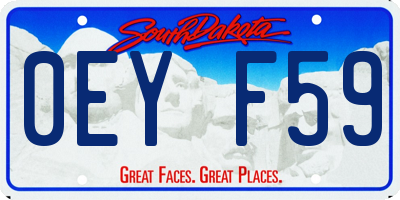 SD license plate 0EYF59
