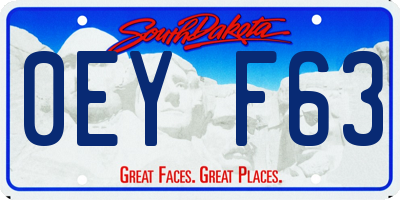 SD license plate 0EYF63