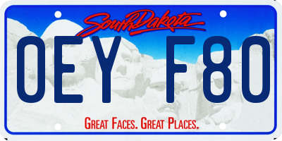 SD license plate 0EYF80