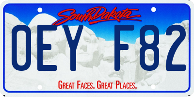 SD license plate 0EYF82