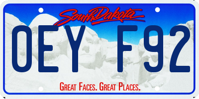 SD license plate 0EYF92