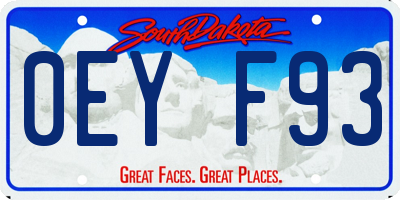 SD license plate 0EYF93