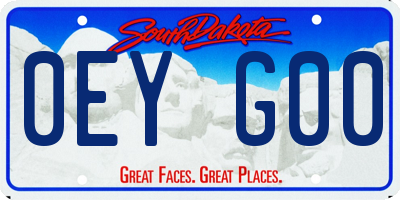 SD license plate 0EYG00