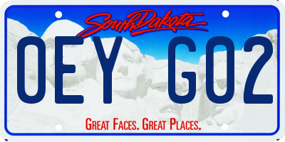 SD license plate 0EYG02