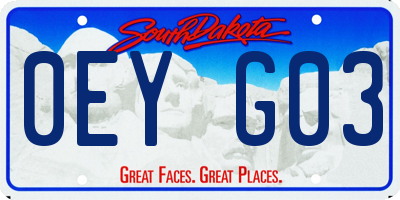 SD license plate 0EYG03
