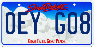 SD license plate 0EYG08