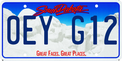 SD license plate 0EYG12