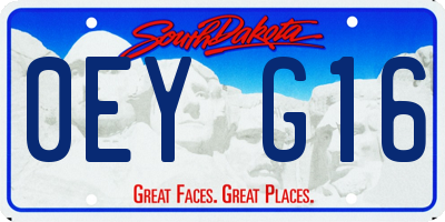 SD license plate 0EYG16