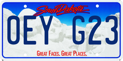 SD license plate 0EYG23